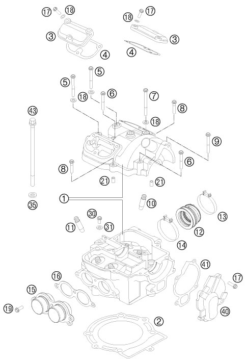 Sprängskiss: Cylinder Head – KTM 525 XC ATV 2011