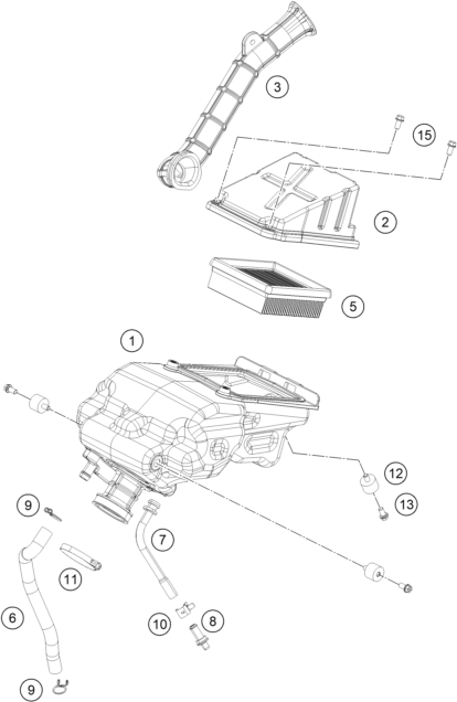 Sprängskiss: Air Filter – KTM 125 DUKE 2011