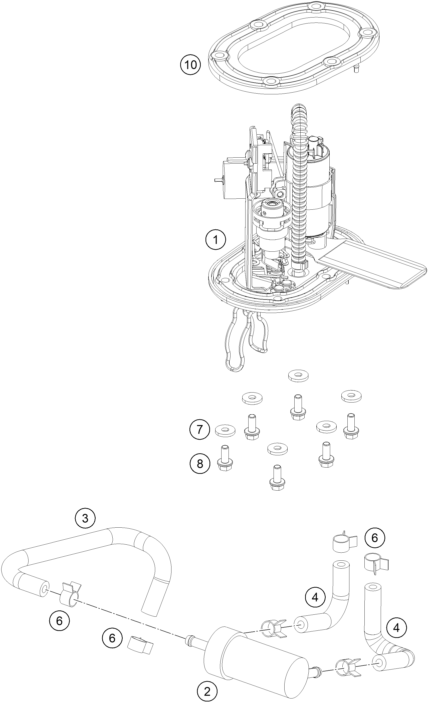 Sprängskiss: Fuel Pump – KTM 125 DUKE WHITE ABS 2013