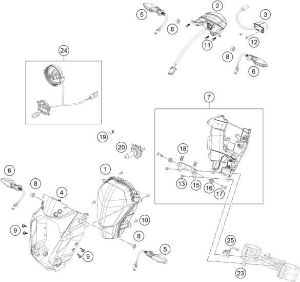 Sprängskiss: Lighting System – KTM 125 DUKE WHITE ABS 2013