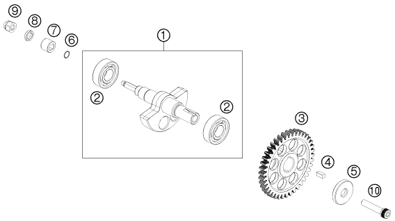 Sprängskiss: Balancer Shaft – KTM 125 DUKE 2011