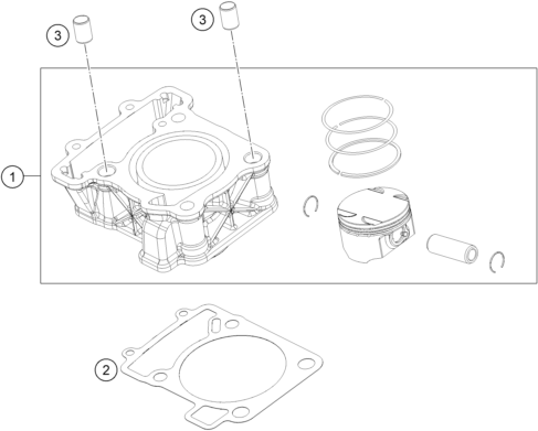 Sprängskiss: Cylinder – KTM 200 DUKE, blue, ABS-CKD 2026