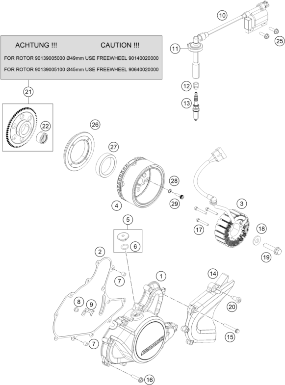 Sprängskiss: Ignition System – KTM 125 DUKE 2011
