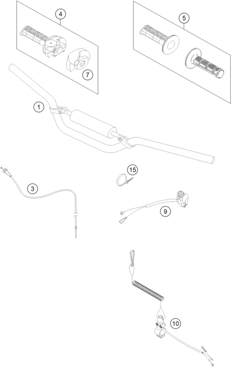 Sprängskiss: Handlebar, Controls – KTM 50 SX 2013