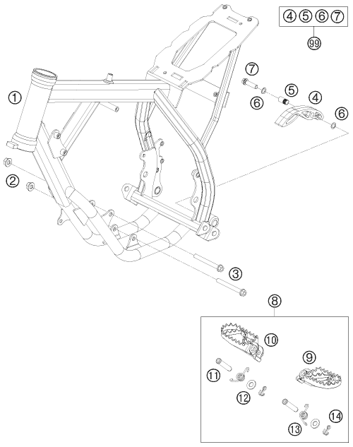 Sprängskiss: Frame – KTM 50 SX 2013