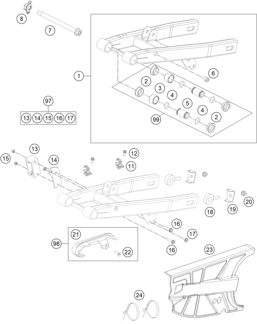 Sprängskiss: Swing Arm – KTM 50 SX 2013