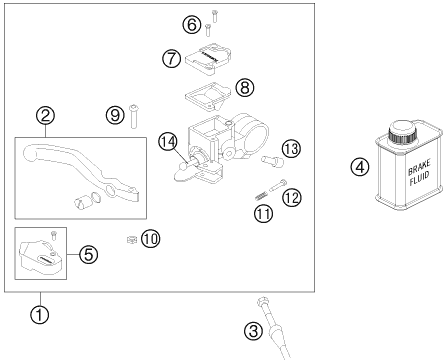 Sprängskiss: Front Brake Control – KTM 50 SX 2013