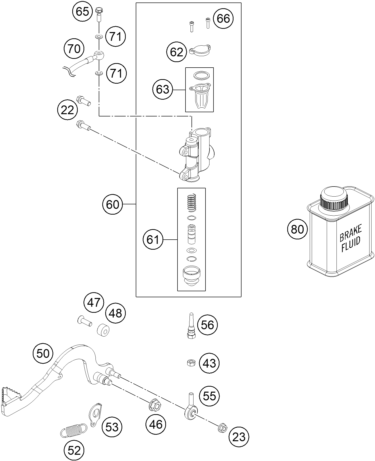 Sprängskiss: Rear Brake Control – KTM 50 SX 2013