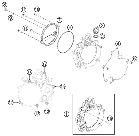 Sprängskiss: Clutch Cover – KTM 50 SXS 2012