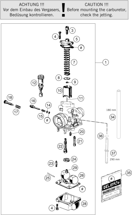 Sprängskiss: Carburetor – KTM 50 SX 2018