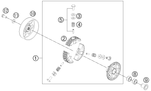 Sprängskiss: Clutch – KTM 50 SXS 2012