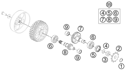 Sprängskiss: Transmission – KTM 50 SXS 2012