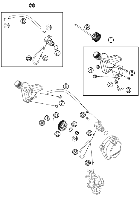Sprängskiss: Lubricating System – KTM 50 SX MINI 2013