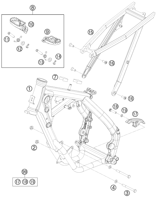 Sprängskiss: Frame – KTM 65 SXS 2014