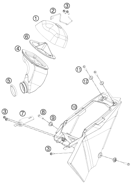 Sprängskiss: Air Filter – KTM 65 SXS 2014