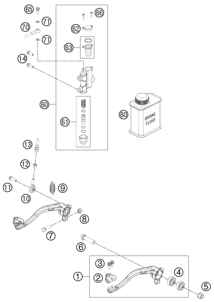 Sprängskiss: Rear Brake Control – KTM 65 SXS 2014