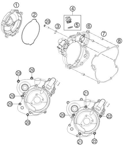 Sprängskiss: Clutch Cover – KTM 65 SXS 2014