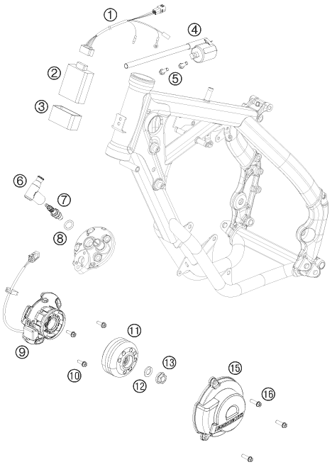 Sprängskiss: Ignition System – KTM 65 SXS 2014