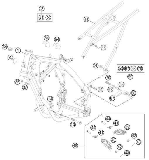 Sprängskiss: Frame – KTM 85 SX 17/14 2012