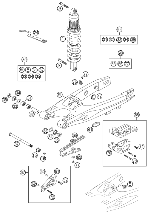 Sprängskiss: Shock Absorber – KTM 85 SX 17/14 2012