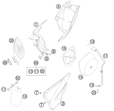 Sprängskiss: Air Filter – KTM 85 SX 17/14 2012