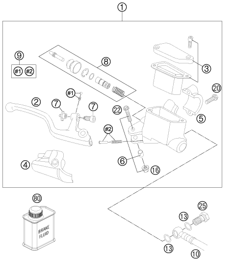 Sprängskiss: Front Brake Control – KTM 85 SX 17/14 2012