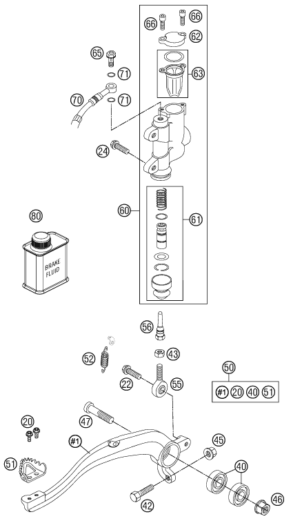 Sprängskiss: Rear Brake Control – KTM 85 SX 17/14 2014