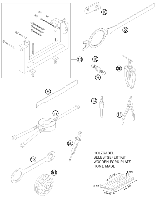 Sprängskiss: Special Tools (Engine) – KTM 85 SX 17/14 2012