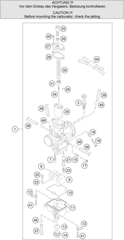 Sprängskiss: Carburetor – KTM 85 SX 17/14 2014