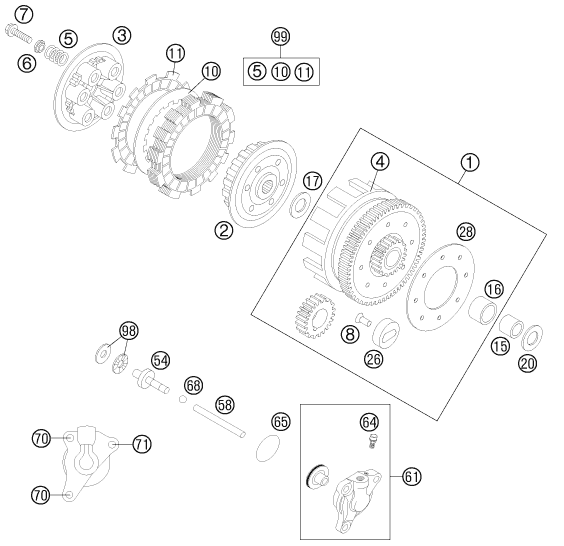 Sprängskiss: Clutch – KTM 85 SX 17/14 2012