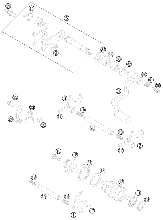 Sprängskiss: Shifting Mechanism – KTM 85 SX 17/14 2014