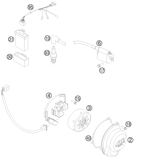 Sprängskiss: Ignition System – KTM 85 SX 17/14 2012