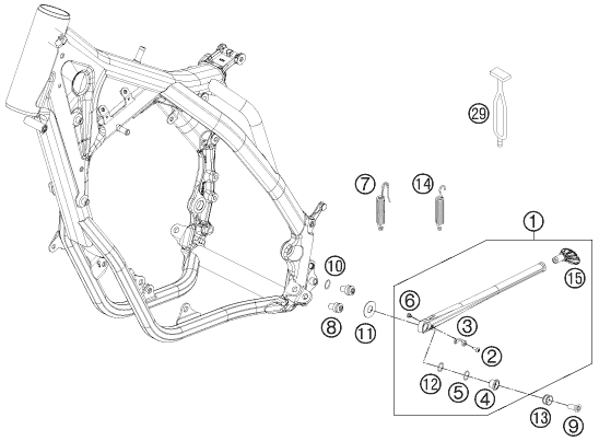 Sprängskiss: Side / Center Stand – KTM 250 EXC SIX-DAYS 2014