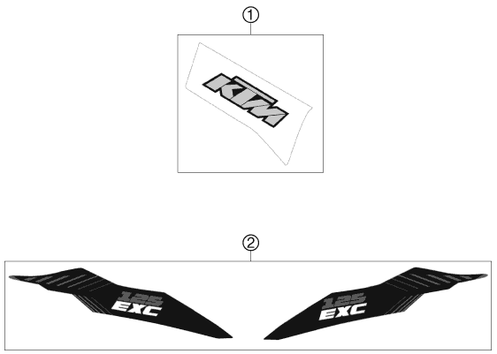 Sprängskiss: Decal – KTM 125 EXC 2012