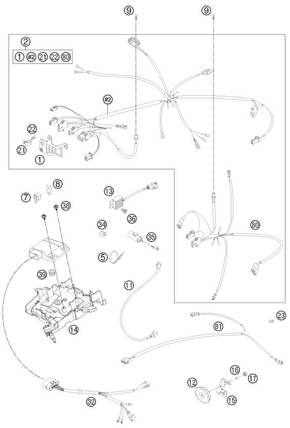Sprängskiss: Wiring Harness – KTM 200 EXC 2012