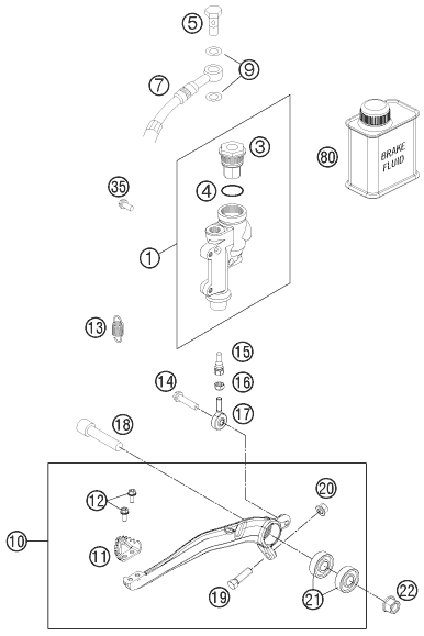 Sprängskiss: Rear Brake Control – KTM 250 XC-W 2013