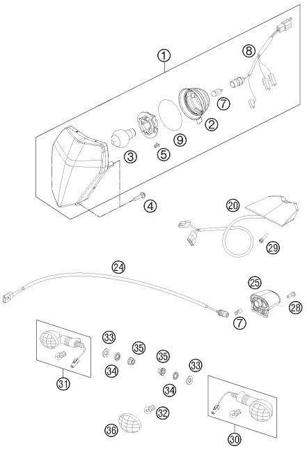 Sprängskiss: Lighting System – KTM 200 EXC 2012