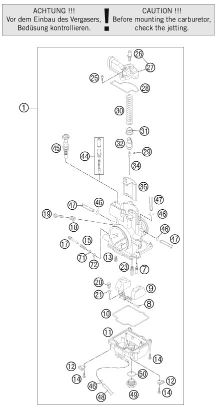 Sprängskiss: Carburetor – KTM 125 EXC 2012