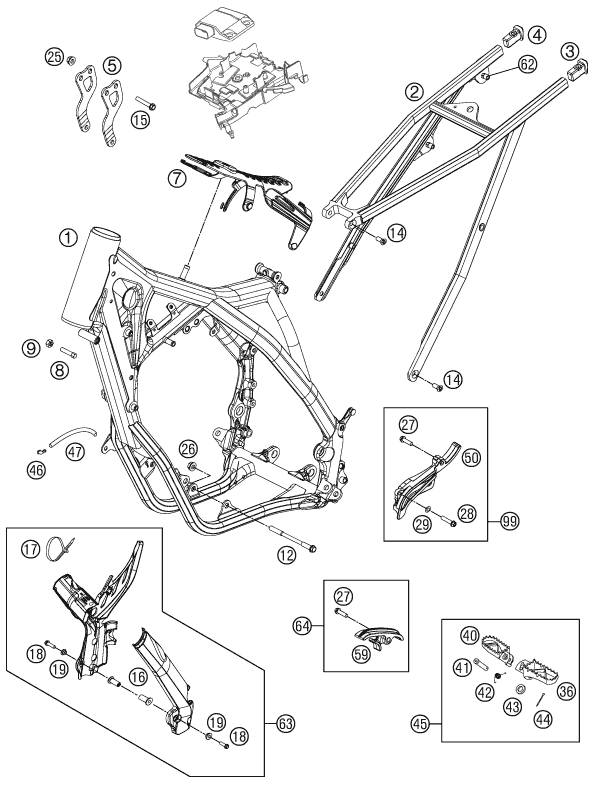 Sprängskiss: Frame – KTM 150 XC 2012