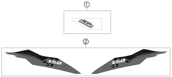Sprängskiss: Decal – KTM 150 SX 2012