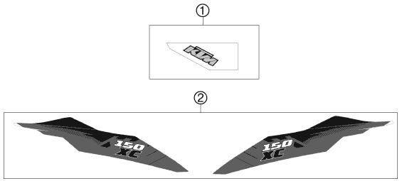Sprängskiss: Decal – KTM 150 XC 2012