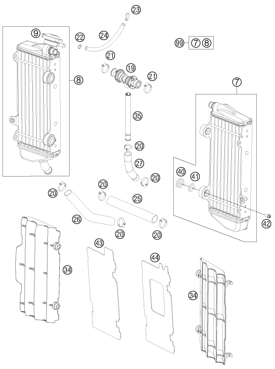 Sprängskiss: Cooling System – KTM 150 XC 2012