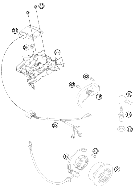 Sprängskiss: Ignition System – KTM 150 XC 2012