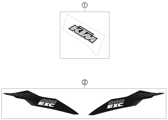 Sprängskiss: Decal – KTM 200 EXC 2012