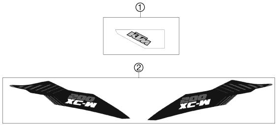 Sprängskiss: Decal – KTM 200 XC-W 2012