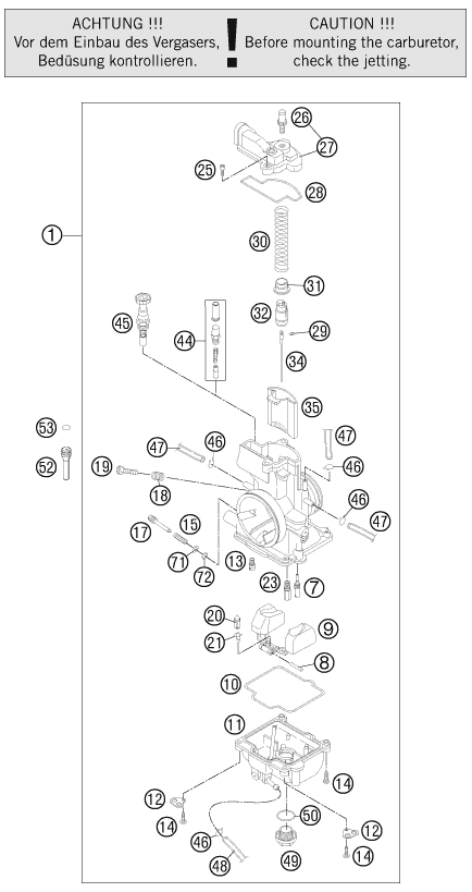 Sprängskiss: Carburetor – KTM 300 XC-W 2012