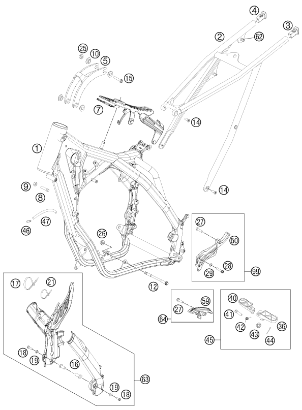 Sprängskiss: Frame – KTM 300 XC-W 2012