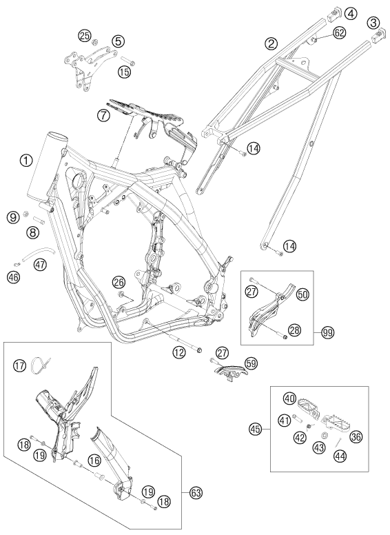 Sprängskiss: Frame – KTM 250 XC 2013