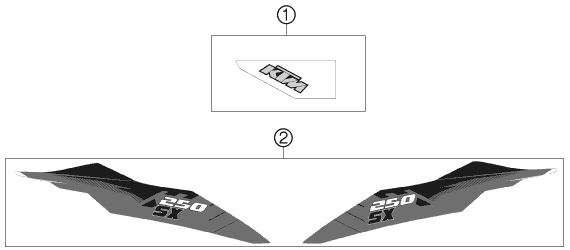 Sprängskiss: Decal – KTM 250 SX 2012
