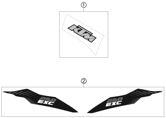 Sprängskiss: Decal – KTM 250 EXC 2012